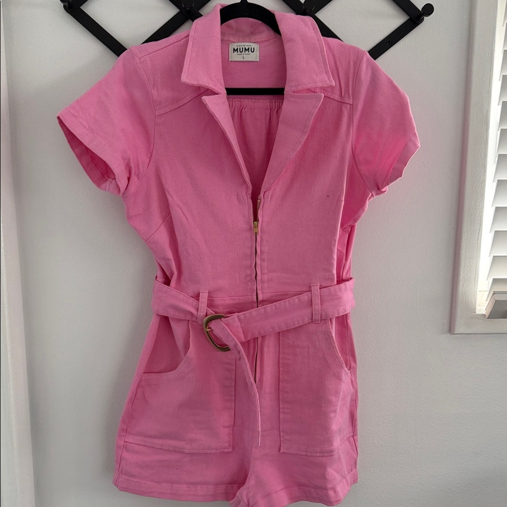 Show Me Your MuMu Pink Short Sleeve Romper